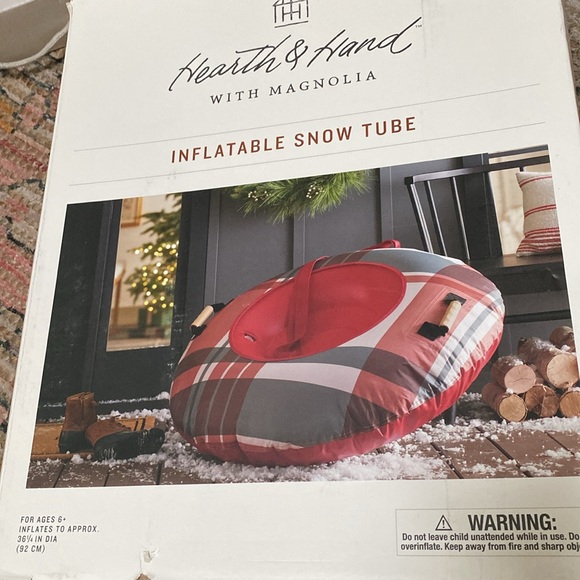 Festive Plaid 36" Christmas Snow Tube Red/Green/Cream - Hearth & Hand™ Magnolia - Picture 4 of 7